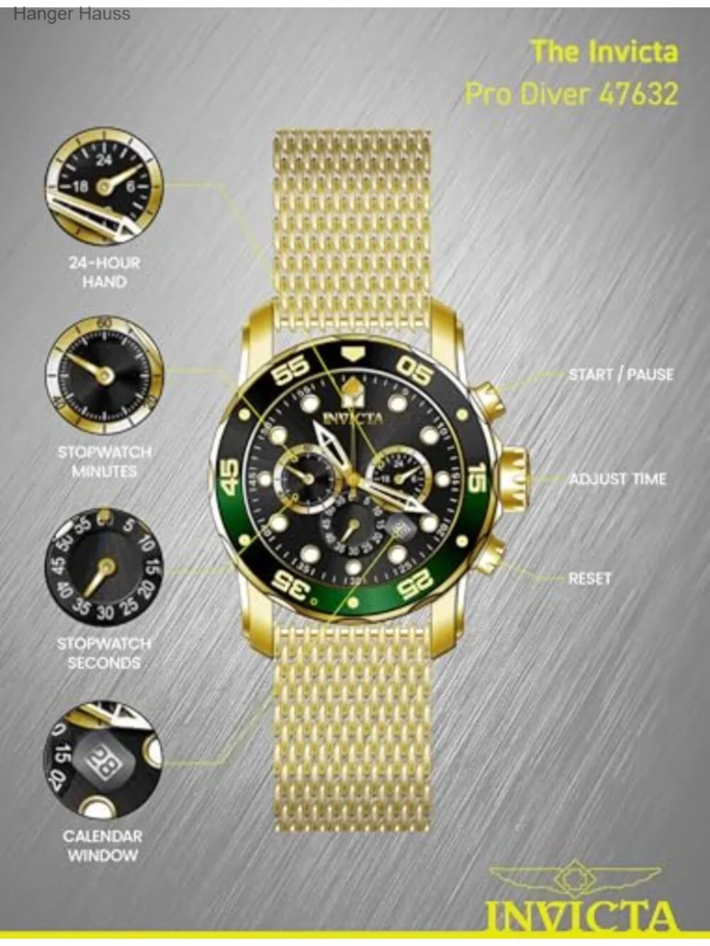 Stainless Steel Quartz Chronograph Wrist Watch